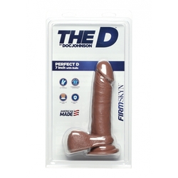 The D Perfect D FIRMSKYN 7 Inch Dildo with Balls Caramel
