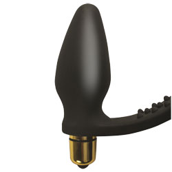 Rocks Off 7 Speed RO-Zen Cock Ring And Anal Plug Black