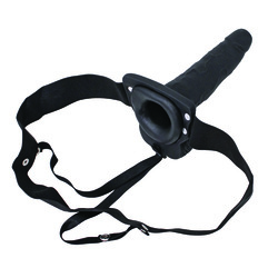 Erection Assistant Hollow Vibrating Strap-On 6 inch Black