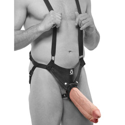 King Cock 11 Inch Flesh Two Cocks One Hole Hollow Strap-On