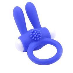 Cock Ring With Rabbit Ears Blue