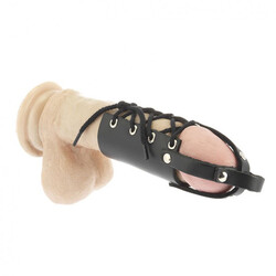 Leather Cock Ring With Penis Tube